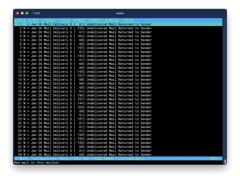Zuviele Mail im System